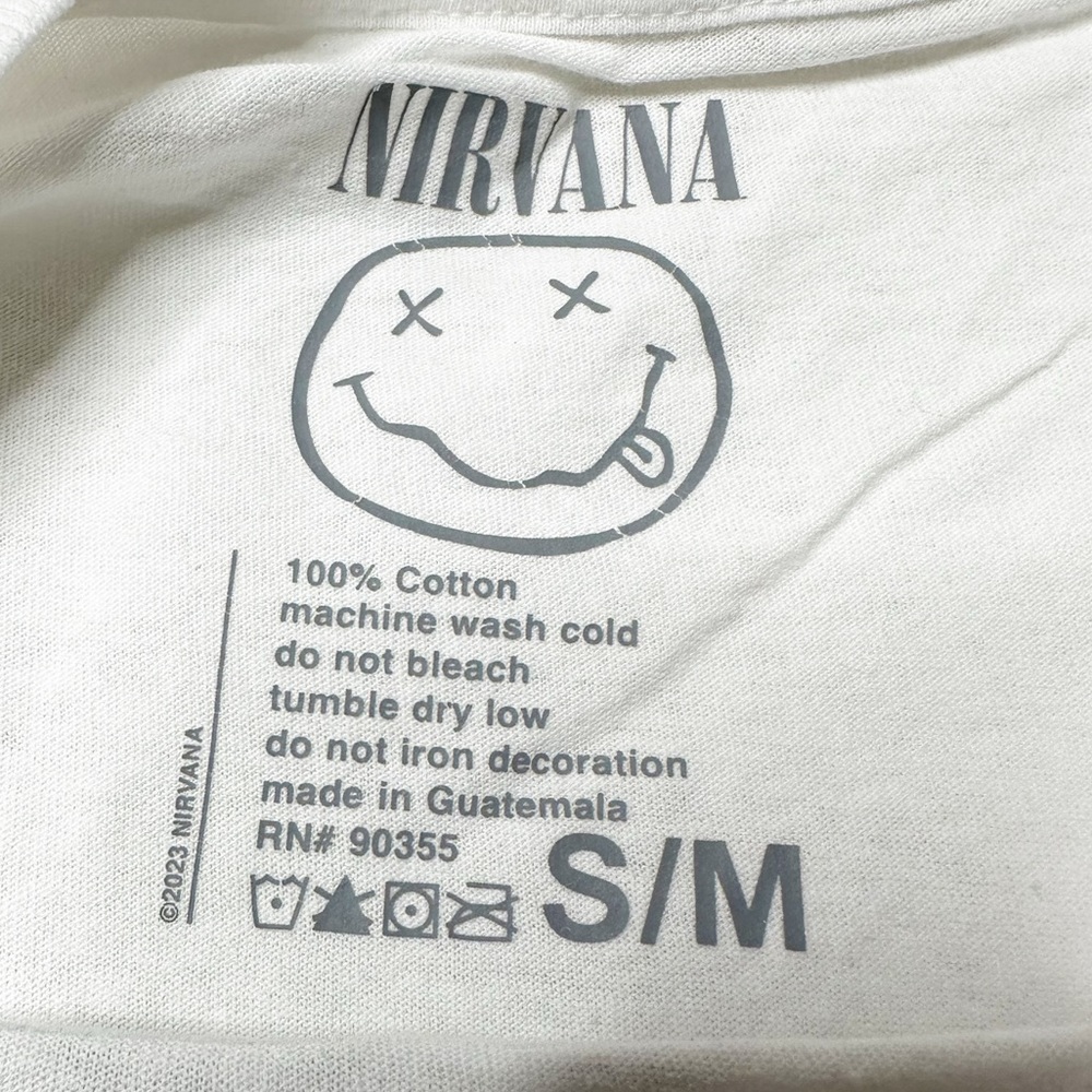 Nirvana In Utero Tour Oversized Graphic T-Shirt White Unisex S/M - Picture 6 of 8